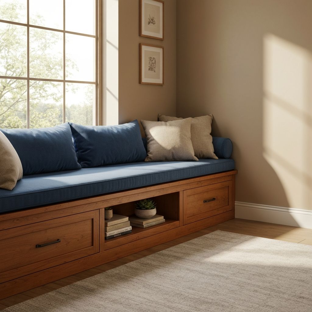 Custom window seat with storage