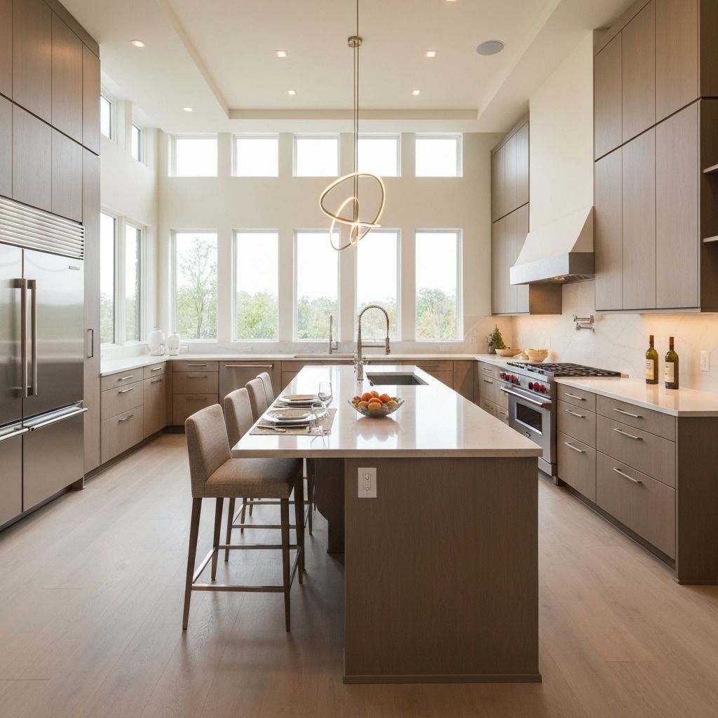 Modern kitchen installation with island
