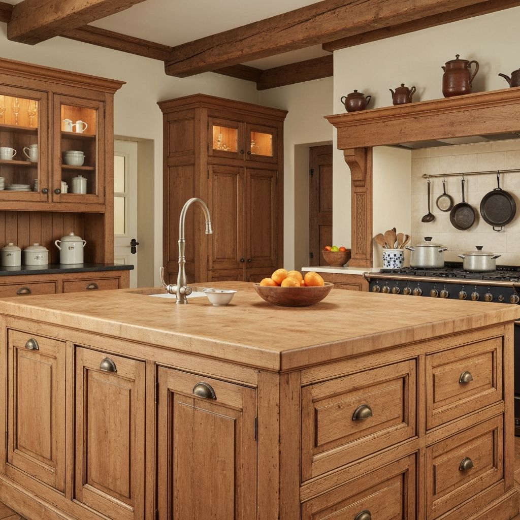Traditional kitchen with wooden cabinets